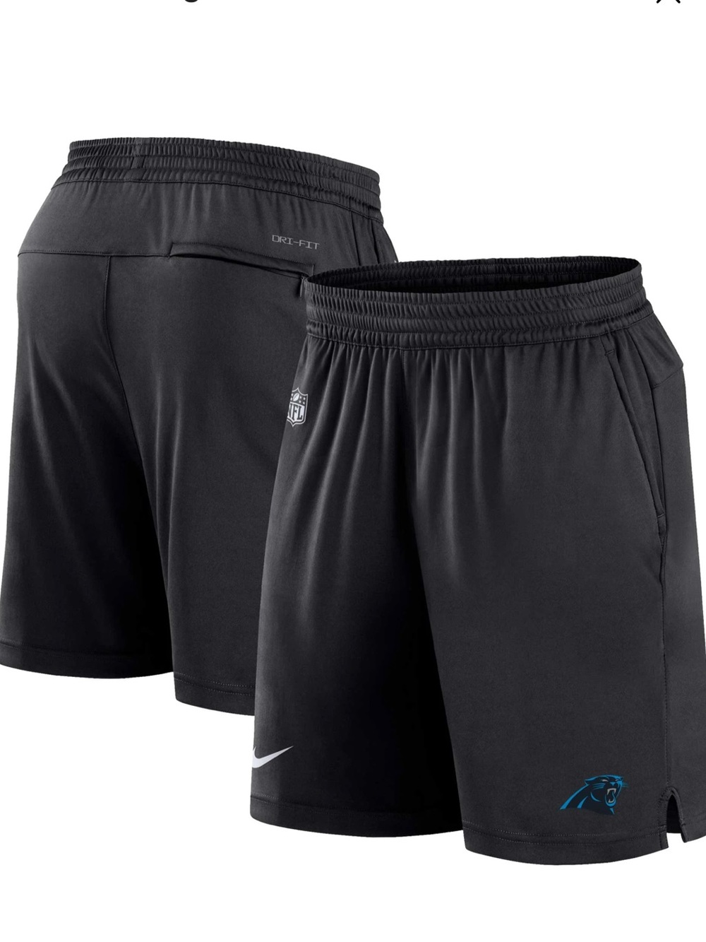 Men's Carolina Panthers Nike Black Sideline Performance Shorts